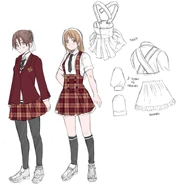 Reference sheet for the girls' uniforms[4][Note 3]