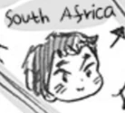 South Africa as they appeared in the 420th chapter of Hetalia: World☆Stars'"`UNIQ--ref-000001D3-QINU`"'