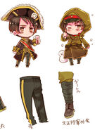 Japan's military uniform as shown on Hidekaz Himaruya's blog.