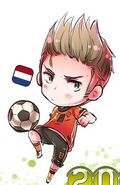 Netherlands in soccer/football uniform, drawn for 2010 FIFA World Cup