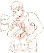 Italy "testing" Prussia's chest[10]