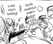 Ecuador and three presumably Latin American countries in the 49th chapter of Hetalia: World☆Stars'"`UNIQ--ref-00000200-QINU`"'
