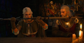 Geralt schenkt Ciri das Schwert, Screenshot aus "The Witcher 3"