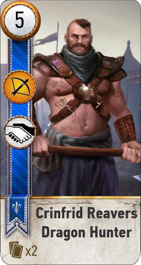 Tw3 gwent card face Crinfrid Reavers Dragon Hunter