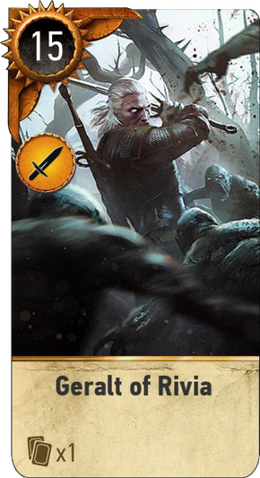 Tw3 gwent card face Geralt of Rivia dlc