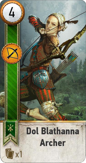 Tw3 gwent card face Dol Blathanna Archer