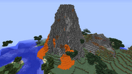 A volcano in what appears to be an Extreme Hills biome.