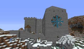 The entrance to the Cathedral Snow Castle.