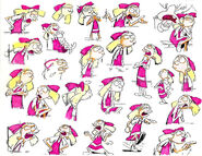 Concept art sketches of Helga