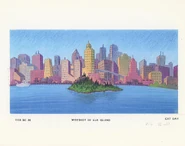 Background art of the Hillwood skyline from "Wheezin' Ed" by Brian Mark.