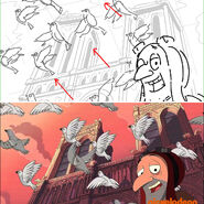 Storyboard compared to final animation