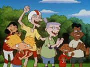 Arnold, Grandma and Grandpa compete on the last day of Parent's Tournament Weekend.