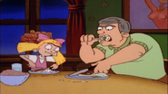 Helga and Bob eating dinner