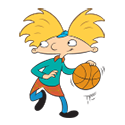 A small image of Arnold playing Basketball in Nick Animation.com