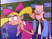 Helga and Brainy with a bandage on his nose