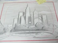 Background design of the skyline by Steve Lowtwait