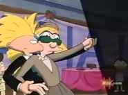 Helga in her April Fool's dress.