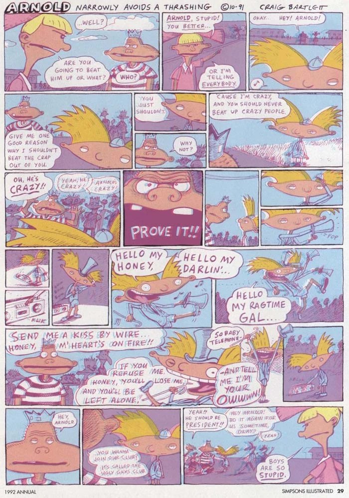 Simpsons Illustrated 05. Arnold Narrowly Avoids a Thrashing