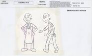 Model sheet of Mr. Simmons with his apron