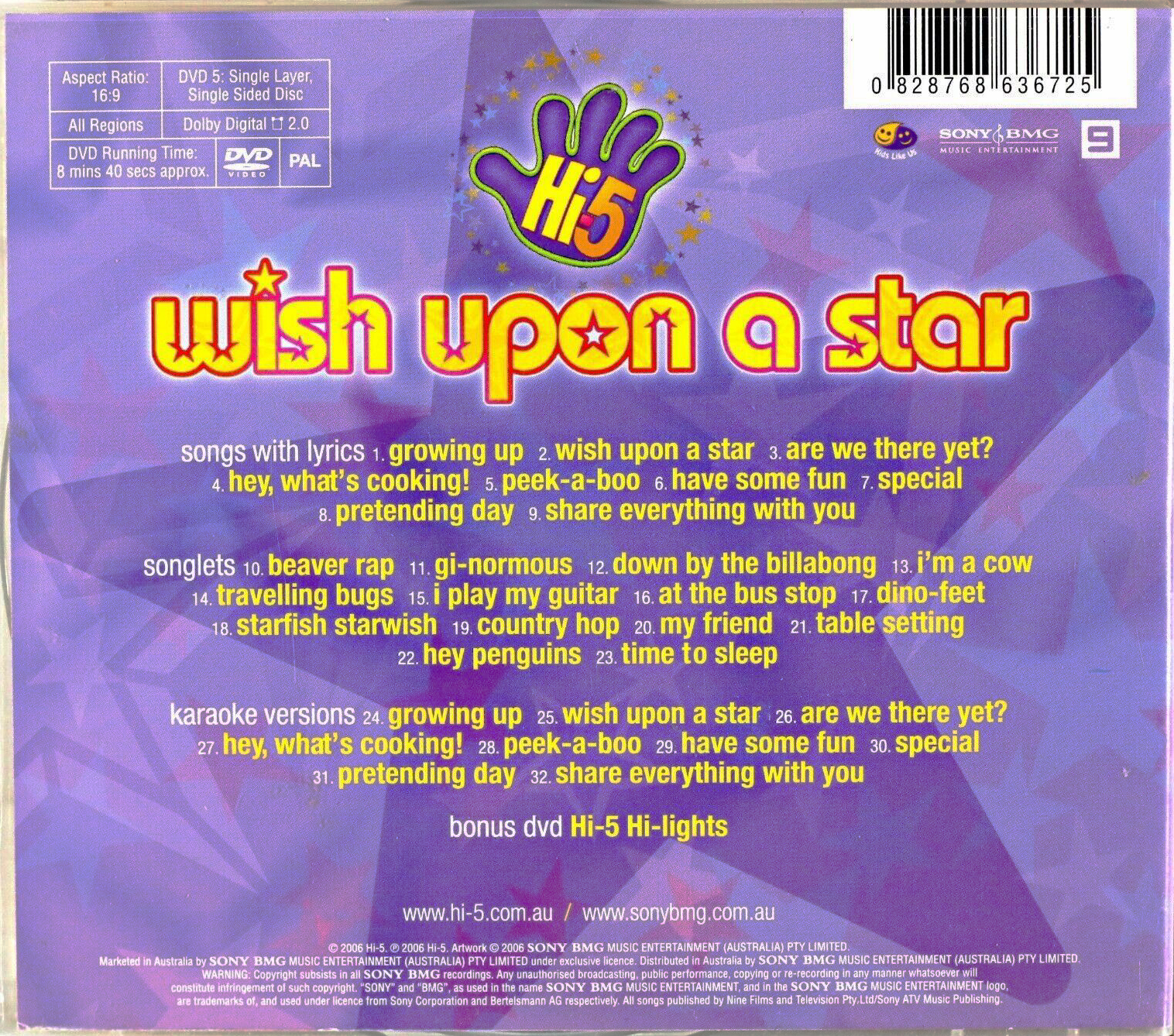 Wish Upon A Star (album CD and Bonus DVD) | Hi-5 TV Wiki | Fandom