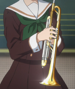 Kaori introducing a trumpet