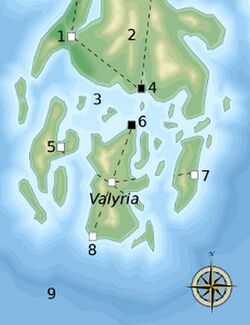 Mapa Valyria y alrededores