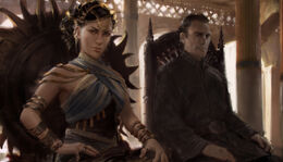 Princess Nymeria and Mors Martell enthroned in Sunspear by Karla Ortiz©