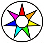 Emblema Fe circular arcoiris
