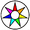 Emblema Fe circular arcoiris