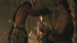 Khal Drogo coronando con oro fundido a Viserys ()