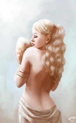 Daenerys con el huevo de Viserion by Majoh©
