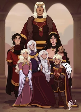 Aegon junto a su esposa e hijos by Naomi©