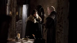 Jeor le entrega Garra a Jon Nieve ()