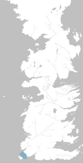 Estrechos del Tinto en el mapa de Poniente