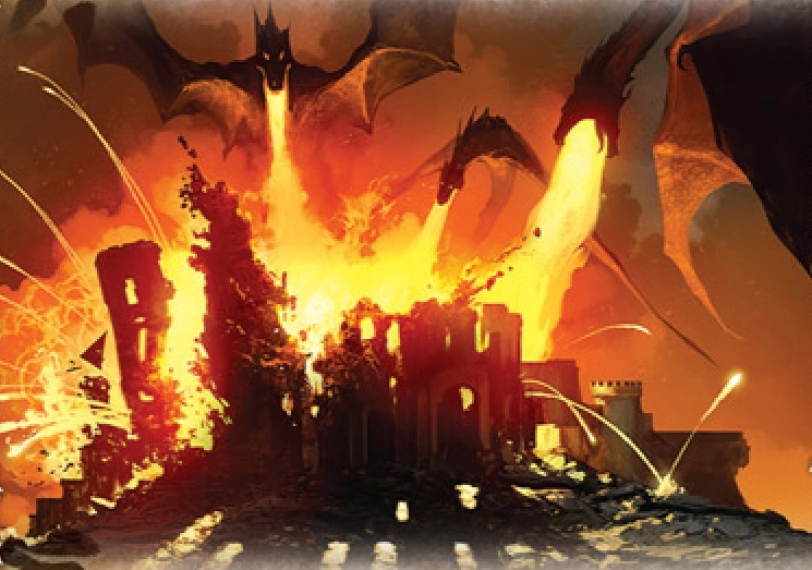 dragón de fuego rojo