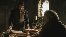 Eddard ojeando el Libro de los Linajes ()