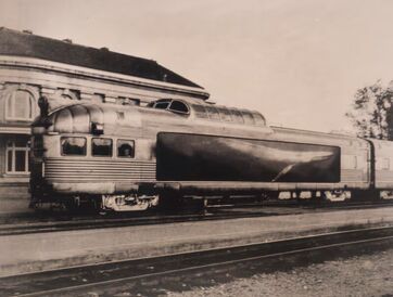Traincar with whale