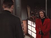 Angelina confronts Methos on the barge