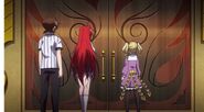 Issei, Rias, Ravel in front of Riser's Room