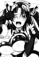 Kuroka posing as Hellcat-chan in "Records of the Breast Dragon Emperor's Pleasure Trip"