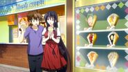 Issei and Akeno eating Parfait