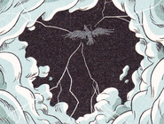 Raven summons lightning in "Hilda and the Bird Parade"