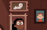 In S1E11, David on a portrait in The House in the Woods