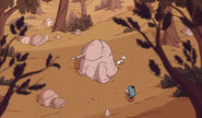 Hilda and Twig approaches to stone troll.