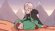 Lydia approaches a sleeping Johanna
