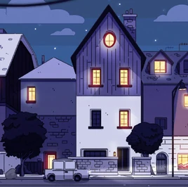 Frida's House at night