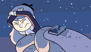 But however, he gives Hilda back her sketchbook.