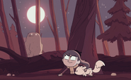 Hilda and Twig hiding from the Troll.
