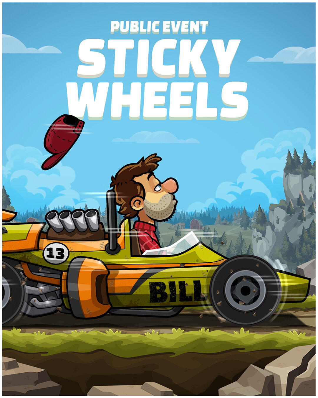Hill Climb Racing Bill Newton & Wheel Animated Cursor - Sweezy