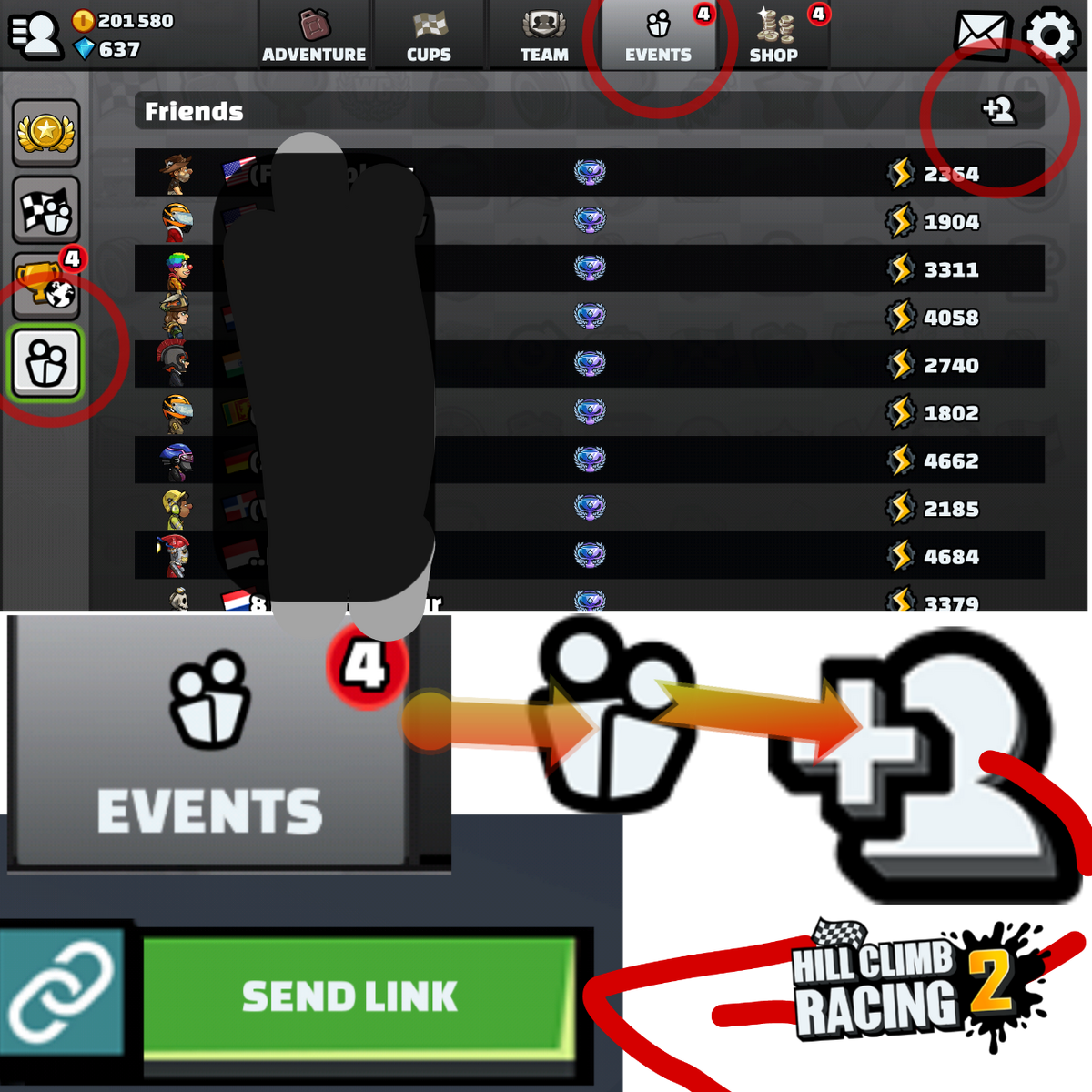 Hill Climb Racing 2 daily/weekly friends challenges - Tournaments
